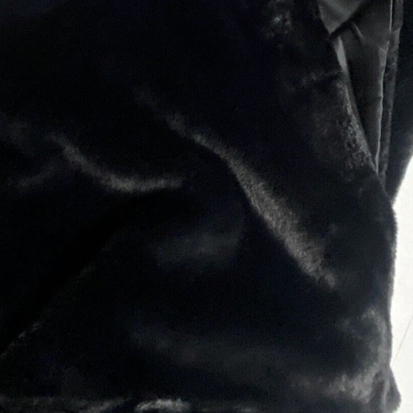 Marcus Adler Faux Fur Vest Black One Size Fits All OSFM Drape Waterfall Jacket - Picture 3 of 4